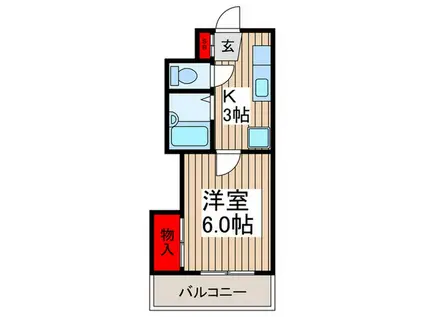 メゾンド―ル 2(1K/3階)の間取り写真