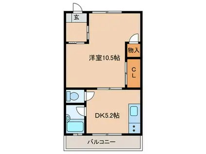 YOSHIHARAハイツ(1DK/2階)の間取り写真