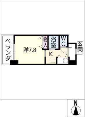 AXIS桜通内山(1K/14階)の間取り写真