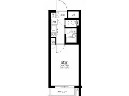 ジェイパーク駒沢(1K/2階)の間取り写真