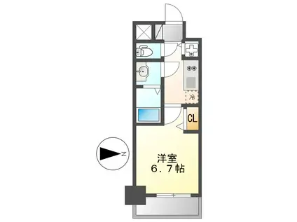 プレサンス名古屋STATIONルミアス(1K/10階)の間取り写真