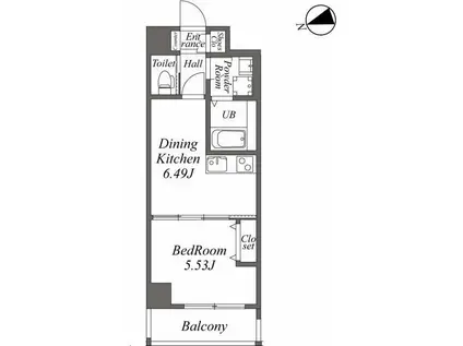 ユーレジデンス二子玉川Ⅱ(1DK/3階)の間取り写真
