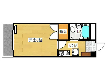 第2世良ビル(1K/4階)の間取り写真