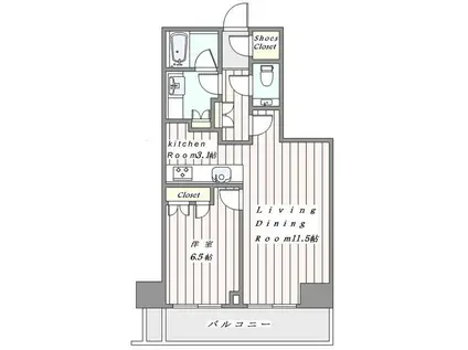 ザ・パークハウス新宿タワー(1LDK/9階)の間取り写真
