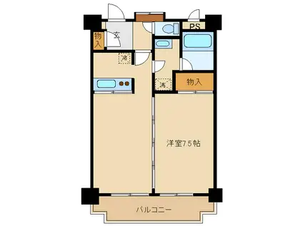 MMビル(1LDK/3階)の間取り写真