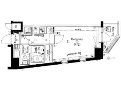 プレセダンヒルズ高輪(1K/3階)の間取り写真