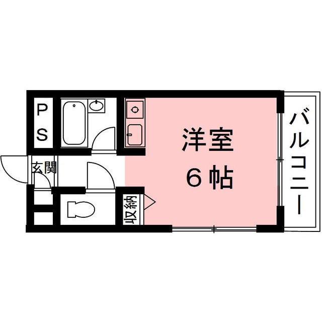 コーポ上土居(ワンルーム/2階)の間取り写真