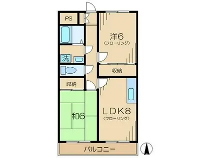 メゾンラフィーネ(2LDK/1階)の間取り写真