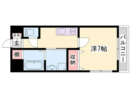 MISTRAL千代田(1K/4階)の間取り写真