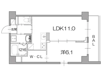 レグルス(1LDK/2階)の間取り写真