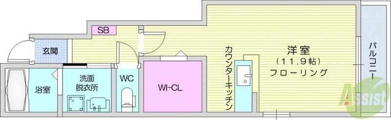 JR東北本線 南仙台駅 徒歩31分 2階建 築14年(ワンルーム/1階)の間取り写真