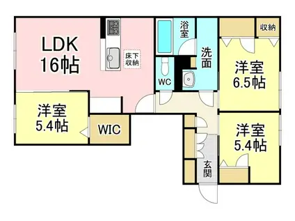 シャーメゾンステージ千代ヶ崎(3LDK/1階)の間取り写真