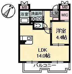 NFツインズB棟(1LDK/1階)の間取り写真