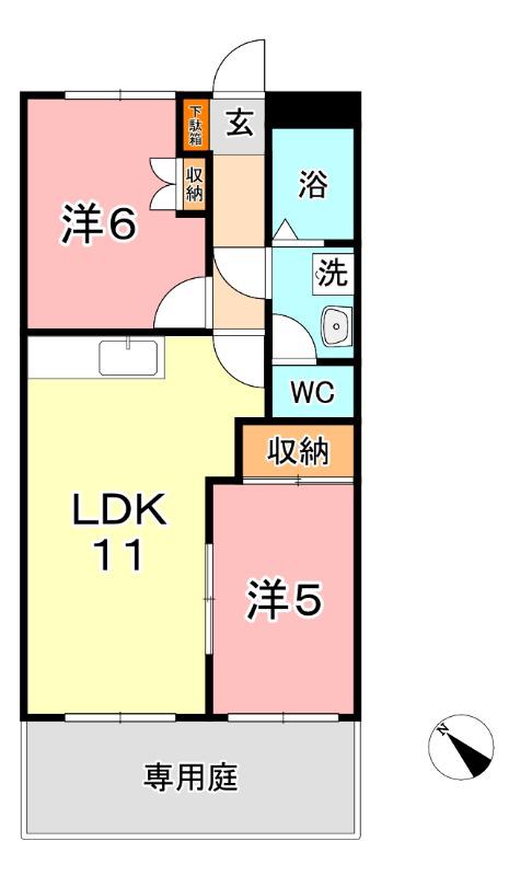 エポックタウン(2LDK/1階)の間取り写真