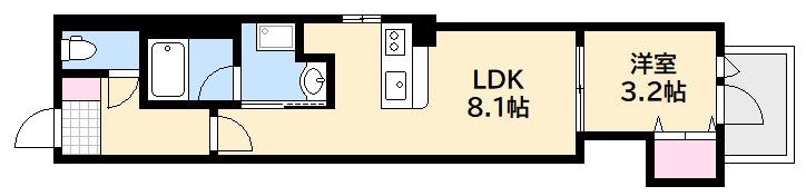 LIFEMENT GLANZ YOKOGAWA(1LDK/5階)の間取り写真