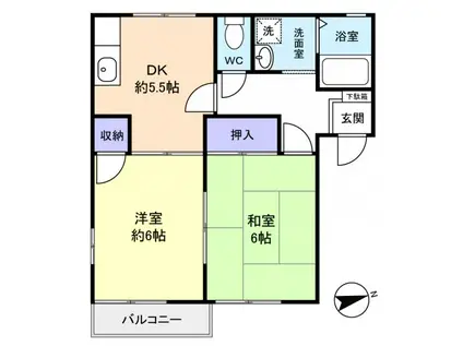 ステップI(2DK/2階)の間取り写真