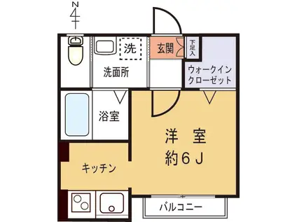 マリキータIV(1K/1階)の間取り写真