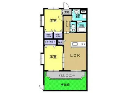 エム・クリオネ(2LDK/1階)の間取り写真