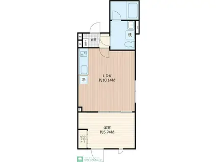 STRIPES用賀II(1LDK/4階)の間取り写真