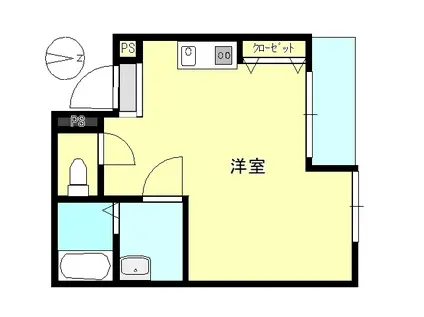 プランドール(ワンルーム/2階)の間取り写真