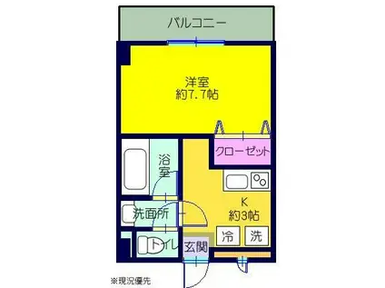 アットマーク(1K/1階)の間取り写真