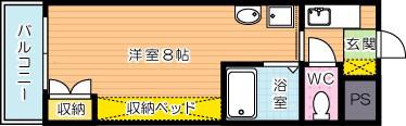 レディーローザ(ワンルーム/8階)の間取り写真