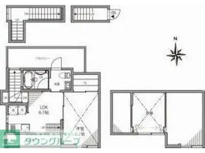 グリーンテラス蒲田(1DK/2階)の間取り写真