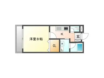 LAMAISONBONHEUR(1K/1階)の間取り写真