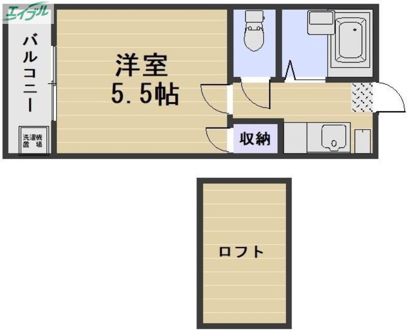 リヴェール豊成第1(1K/2階)の間取り写真