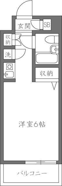ライオンズマンション八王子北野(ワンルーム/6階)の間取り写真