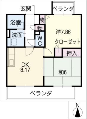 パークスクエア21(2DK/4階)の間取り写真