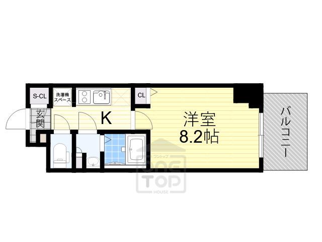 TOPAZ江坂(1K/8階)の間取り写真
