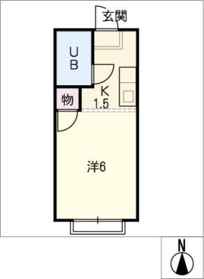 ハイツ川崎(1K/1階)の間取り写真