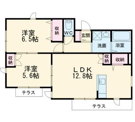 グリンヒル(2LDK/1階)の間取り写真
