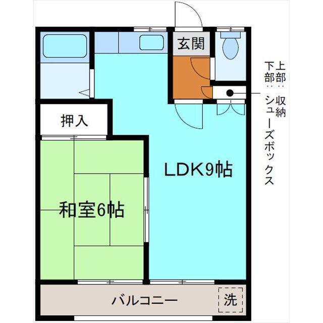 ハイツM1(1LDK/2階)の間取り写真