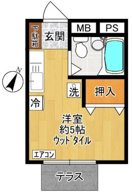 コーポN(ワンルーム/1階)の間取り写真