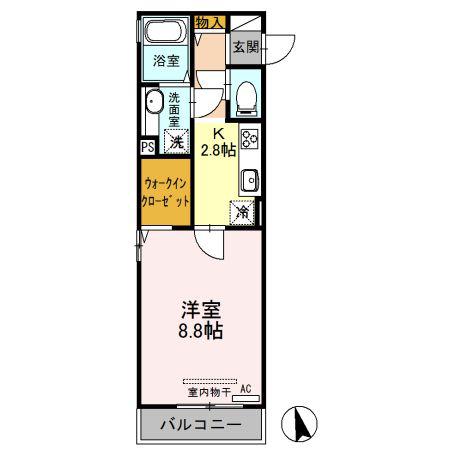 ミーティア II(1K/3階)の間取り写真