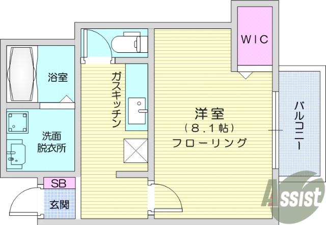 ソレイユパルク11番館(1K/1階)の間取り写真