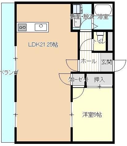 松の杜パークレジデンス(1LDK/5階)の間取り写真