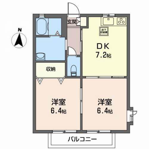 シャーメゾン・ピア(2DK/1階)の間取り写真