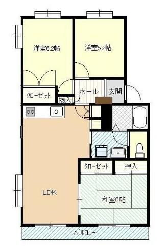 緑ヶ丘パレス井上(3LDK/4階)の間取り写真