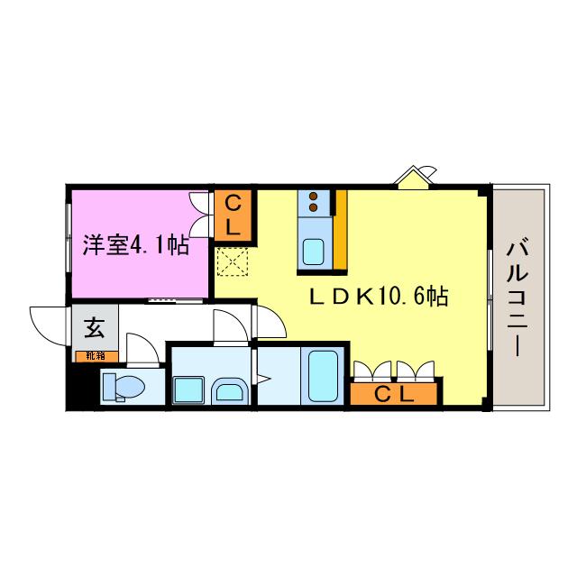 GRANDEURCHATEAU(1LDK/2階)の間取り写真