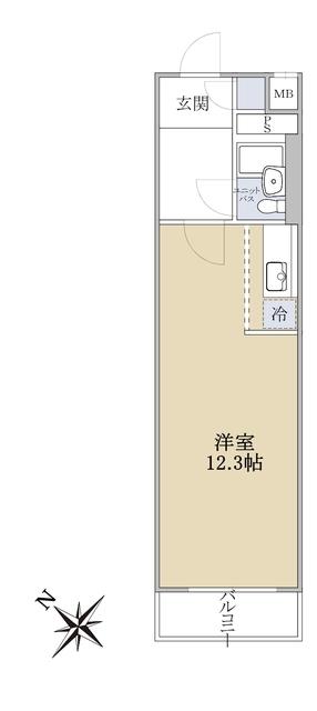 トーア川崎マンション(ワンルーム/3階)の間取り写真