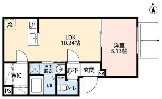 OP-TION YAYOICHO(1LDK/1階)の間取り写真