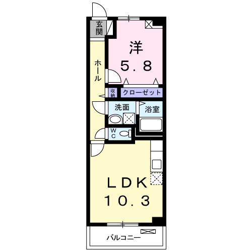 ル・グランボヌール(1LDK/3階)の間取り写真