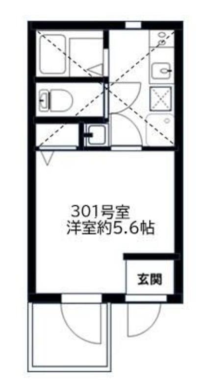 リーヴェルポート横浜英町(1K/3階)の間取り写真
