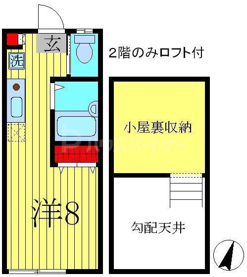 PATIO SQUARE(ワンルーム/2階)の間取り写真