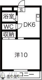 ライトヒル27(1DK/4階)の間取り写真
