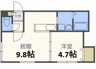HES-MODE幸(1LDK/2階)の間取り写真