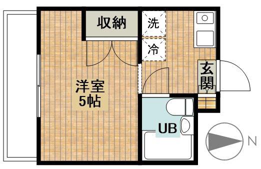 第二清水マンション(1K/1階)の間取り写真